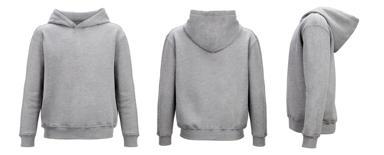 Grey hoodie sweatshirt template for design mockup