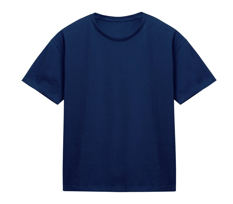 Blue male t-shirt isolated on white, blank design mockup