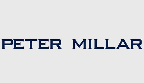 Peter Millar logo text in dark blue on light gray background
