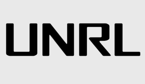 UNRL black bold text logo on light gray background