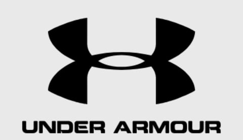 Under Armour logo featuring a stylized interlocking U shape in black with text below
