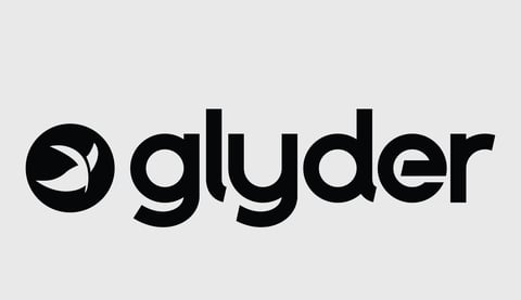 Glyder logo featuring a stylized bird icon and black text on a light gray background