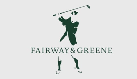 Fairway and Greene logo featuring a silhouette of a golfer mid-swing with text below