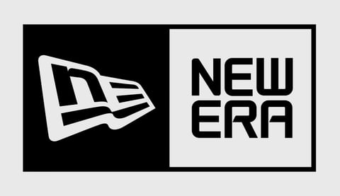 New Era logo featuring a white and black design with a curved baseball cap icon on the left and bold NEW ERA text on the right